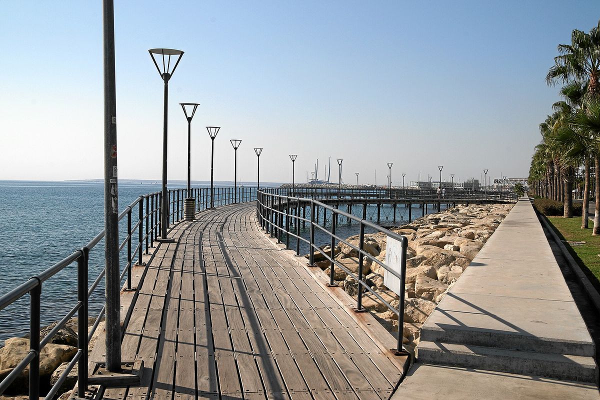 Limassol's Molos promenade, a shuttle ride from the port