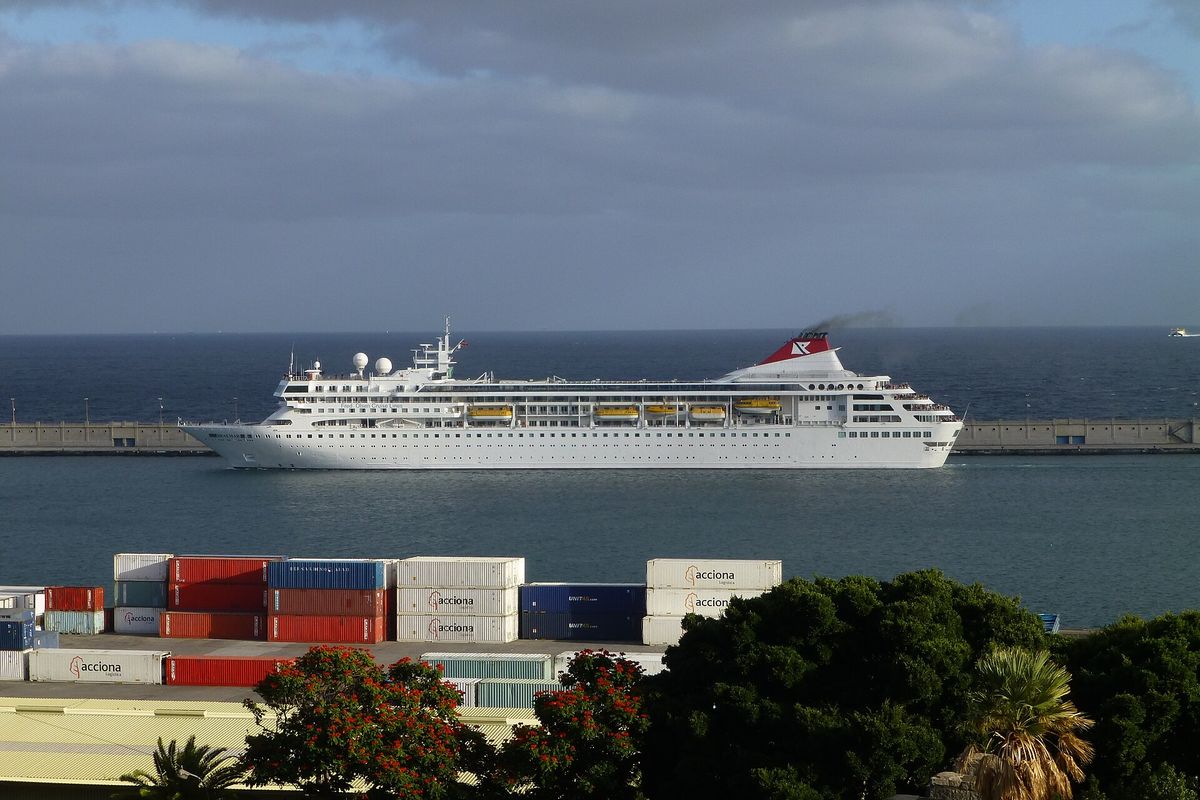 Cruise ship in the Port of Santa Cruz de Tenerife